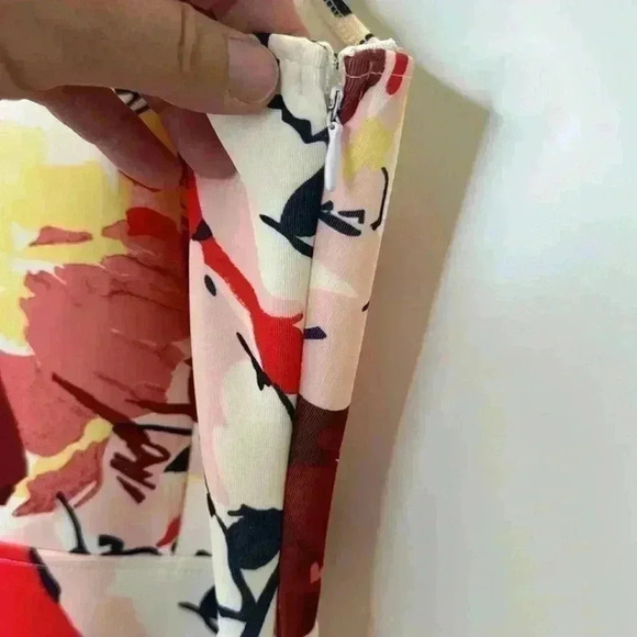 Vintage Abercrombie & Fitch Tank Floral Summer Dress size: L yellow pink white - Picture 4 of 8